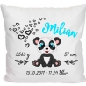 Kissen 40x40 cm SWEET PANDA personalisiert mit Geburtsdaten