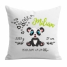 Kissen 40x40 cm SWEET PANDA personalisiert mit Geburtsdaten