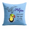 Kissen 40x40 cm SWEET TUKAN personalisiert mit Geburtsdaten