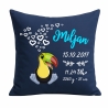 Kissen 40x40 cm SWEET TUKAN personalisiert mit Geburtsdaten