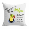 Kissen 40x40 cm SWEET TUKAN personalisiert mit Geburtsdaten