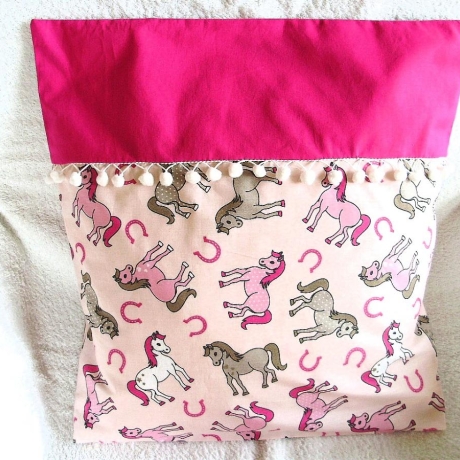 Kissenhülle für Kinder Pferdchen in rosa von Hobbyhaus