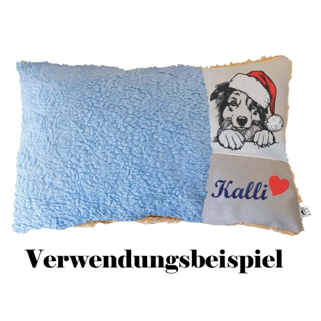 Stickdatei Australian Shepherd  mit Mütze Hund Hanky