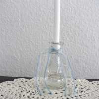 Vintage Kleiner Kerzenständer aus Glas aus den 70er Jahren