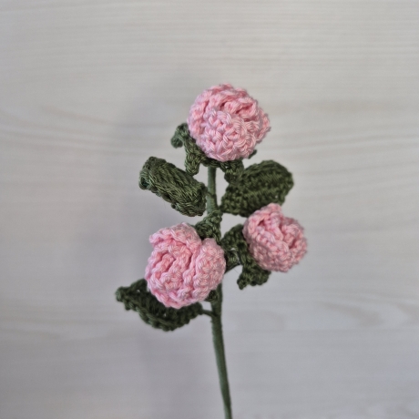 Kleine Rosen 3er - rosa (Häkelblume)