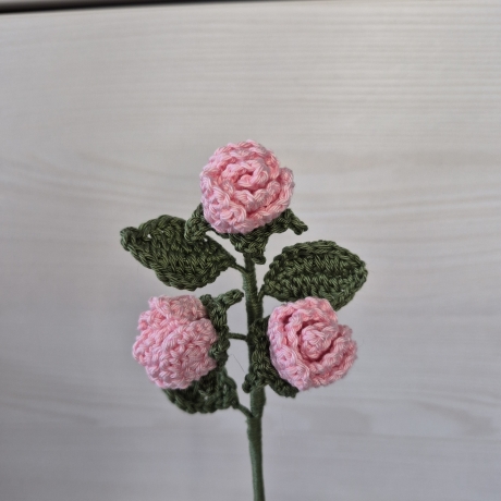 Kleine Rosen 3er - rosa (Häkelblume)