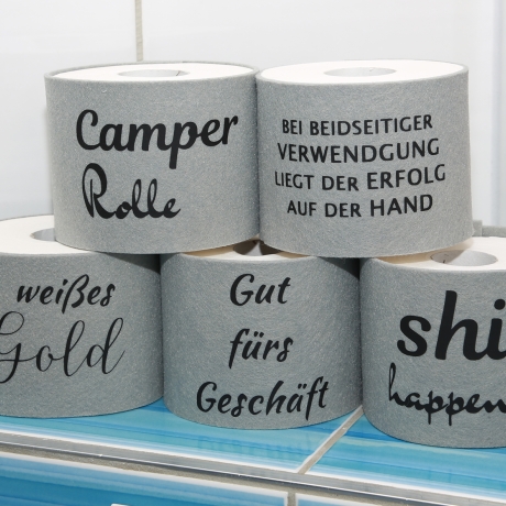 Klopapierbanderole, Toilettenpapierversteck mit Spruch, Geschenkk