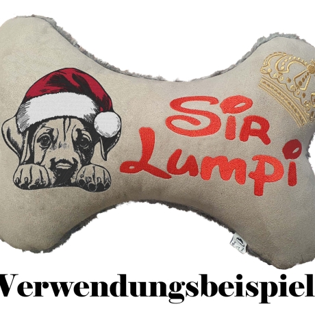 Stickdatei Rhodesian Ridgeback mit Mütze Hund Simon