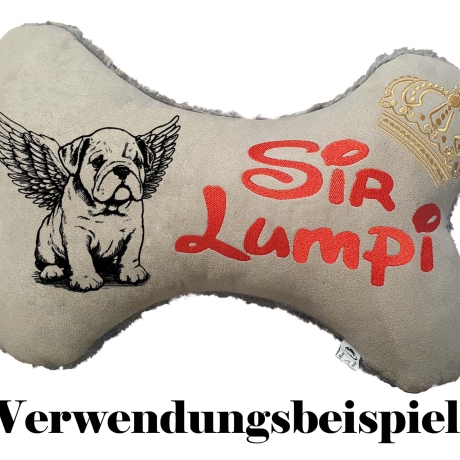 Stickdatei Englische Bulldogge mit Flügel Linus Hund