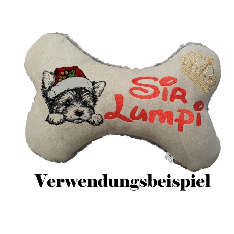 NEU Stickdatei Yorkshire Terrier Welpe Weihnachtsmütze 