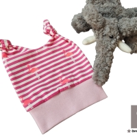 Babymütze Knotenmütze Flamingo 3-6 Monate