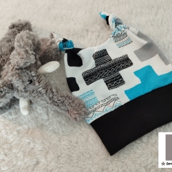 Babymütze Knotenmütze Kreuz 3-6 Monate