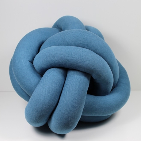 Knotenkissen rauchblau