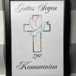Geldgeschenk Bilderrahmen Kommunion personalisierbar DIN A4