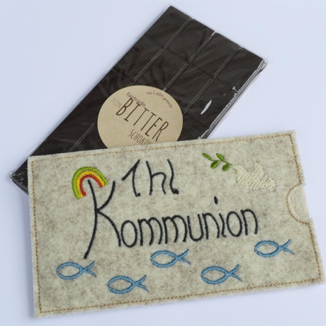 Stickdatei Kommunion ITH Schokohülle SET