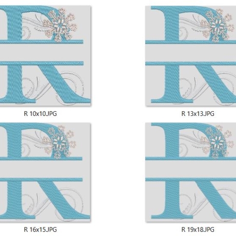 Ferberline Stickdatei Eis Alphabet R in 4 Größen ab 10x10