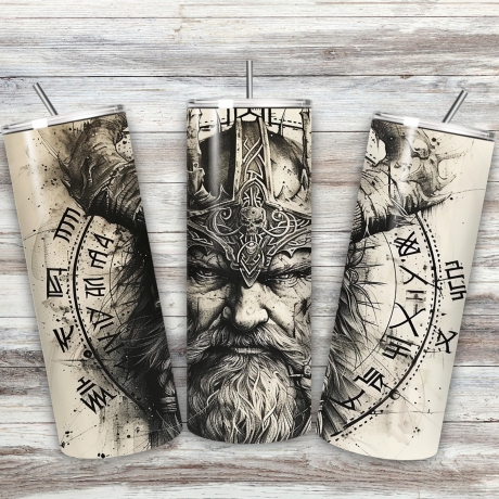 Viking Tumbler 20oz – nordisches Design, Edelstahlbecher