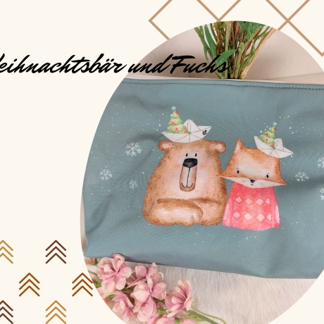 Wetbag, Kosmetiktäschchen, Tasche Bär und Fuchs