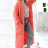 Oversize Strickmantel lang Strickjacke Cardigan Koralle S M L XL