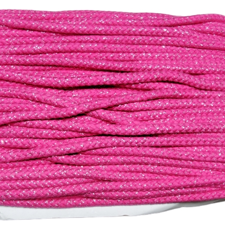 Kordel pink mit Lurexfaden 10 mm stark