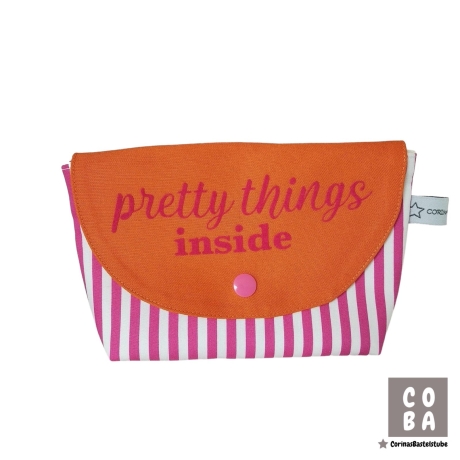 Kosmetiktasche Pretty things inside orange  pink 