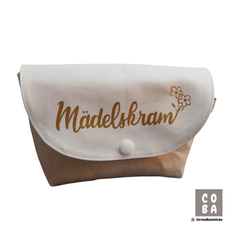 Kosmetiktasche Mädelskram beige weiß
