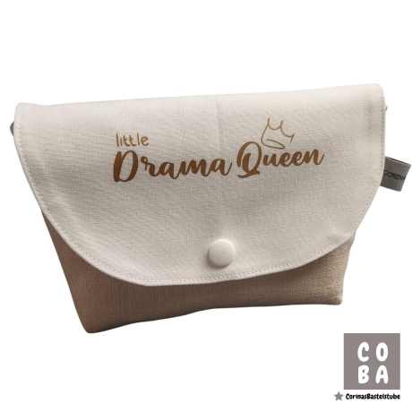 Kosmetiktasche Dramaqueen beige weiß