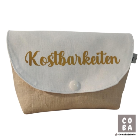 Kosmetiktasche Kostbarkeiten beige weiß