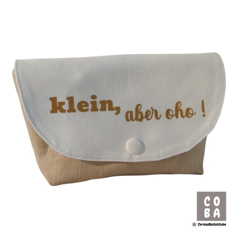 Kosmetiktasche klein aber oho beige weiß