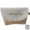 Kosmetiktasche Lieblingsdinge beige weiß