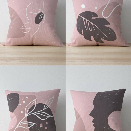 Kissenbezüge 4èr Set Velours Stoff