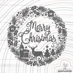 Kranz Merry Christmas Plotterdatei SVG DXF 