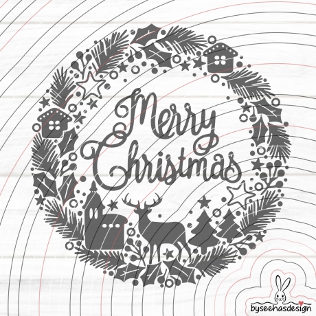Kranz Merry Christmas Plotterdatei SVG DXF 