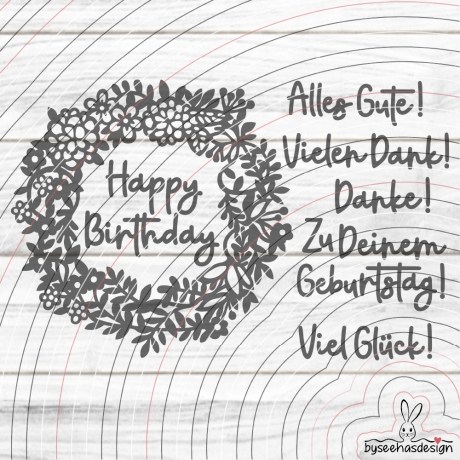 Kranz mit Text Plotterdatei SVG DXF 