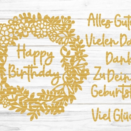 Kranz mit Text Plotterdatei SVG DXF 