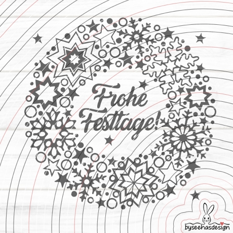 Kranz Weihnachten Plotterdatei SVG DXF