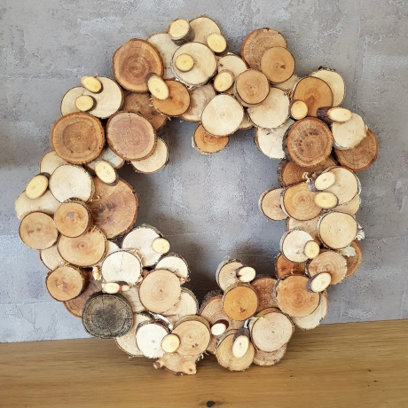 Holzscheiben Astscheiben Türkranz Kranz Wandkranz Tischkranz