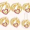 8x Kürbis mit Herz Herbst Dekoset ITH  Stickdatei stickdirwas