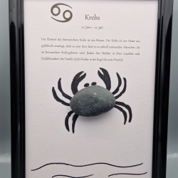 Steinbild Sternzeichen Krebs aus Kieselsteinen 