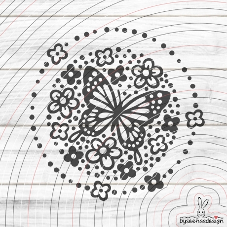Kreis Schmetterling Plotterdatei SVG DXF
