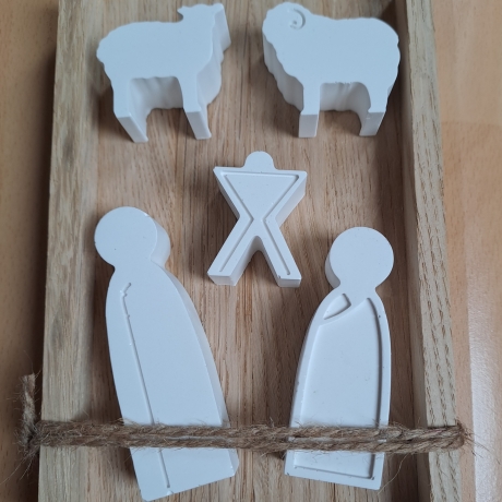 Krippe to go, Weihnachten, weiß, 5 teilig, Keraflott