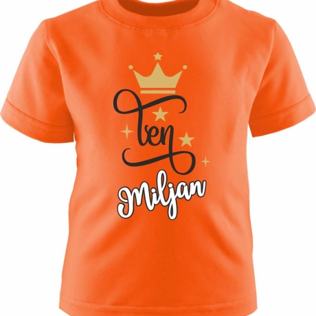 Kinder Kurzarm T-Shirt KRONE personalisiert mit Name +Zahl