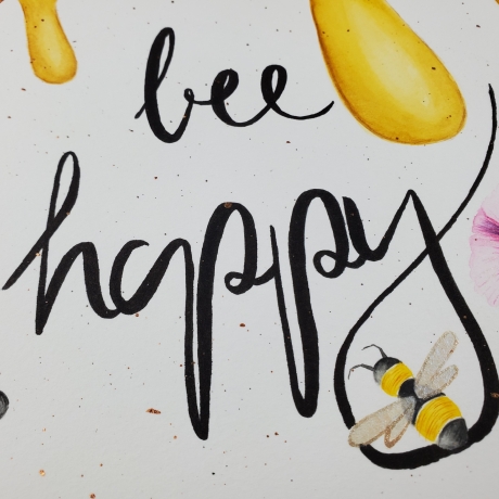 Bee Happy Glücksbild, persönliches Glücksgeschenk