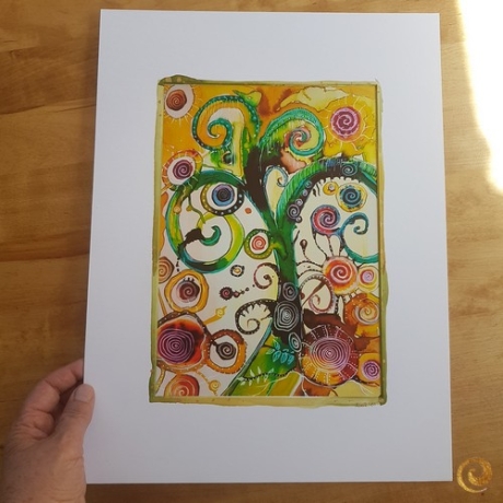Kunstdruck Wildwuchs mit bemaltem Passepartout