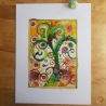 Kunstdruck Wildwuchs mit bemaltem Passepartout