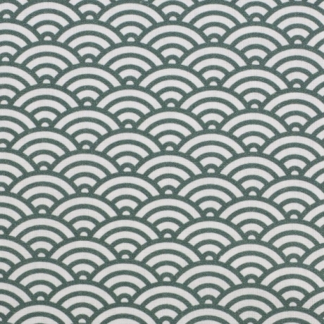 Baumwolle Kurt Muscheldesign grün tannengrün Muschel