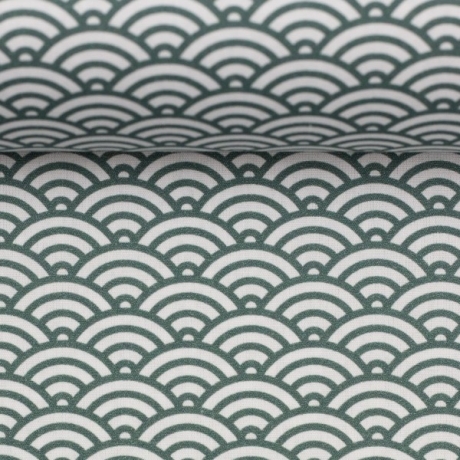 Baumwolle Kurt Muscheldesign grün tannengrün Muschel
