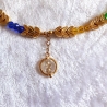 Halskette Perlenkette Bunt mit Gold Kurzkette Kette Damenkette