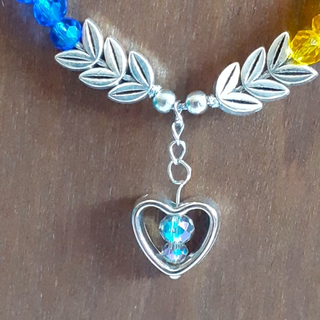 Halskette Perlenkette Bunt mit Silber Kurzkette Kette Damenkette