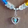 Halskette Perlenkette Bunt mit Silber Kurzkette Kette Damenkette
